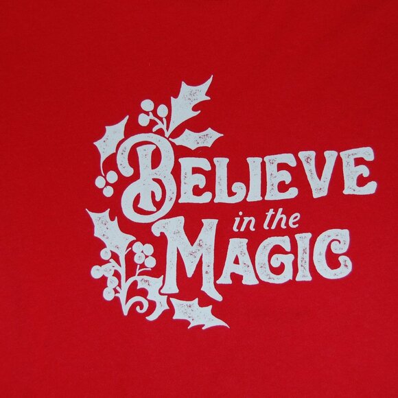 Bundle of 2 Old Navy Red Christmas Tees, Women Sizes M & L, 100% Cotton - Picture 2 of 4